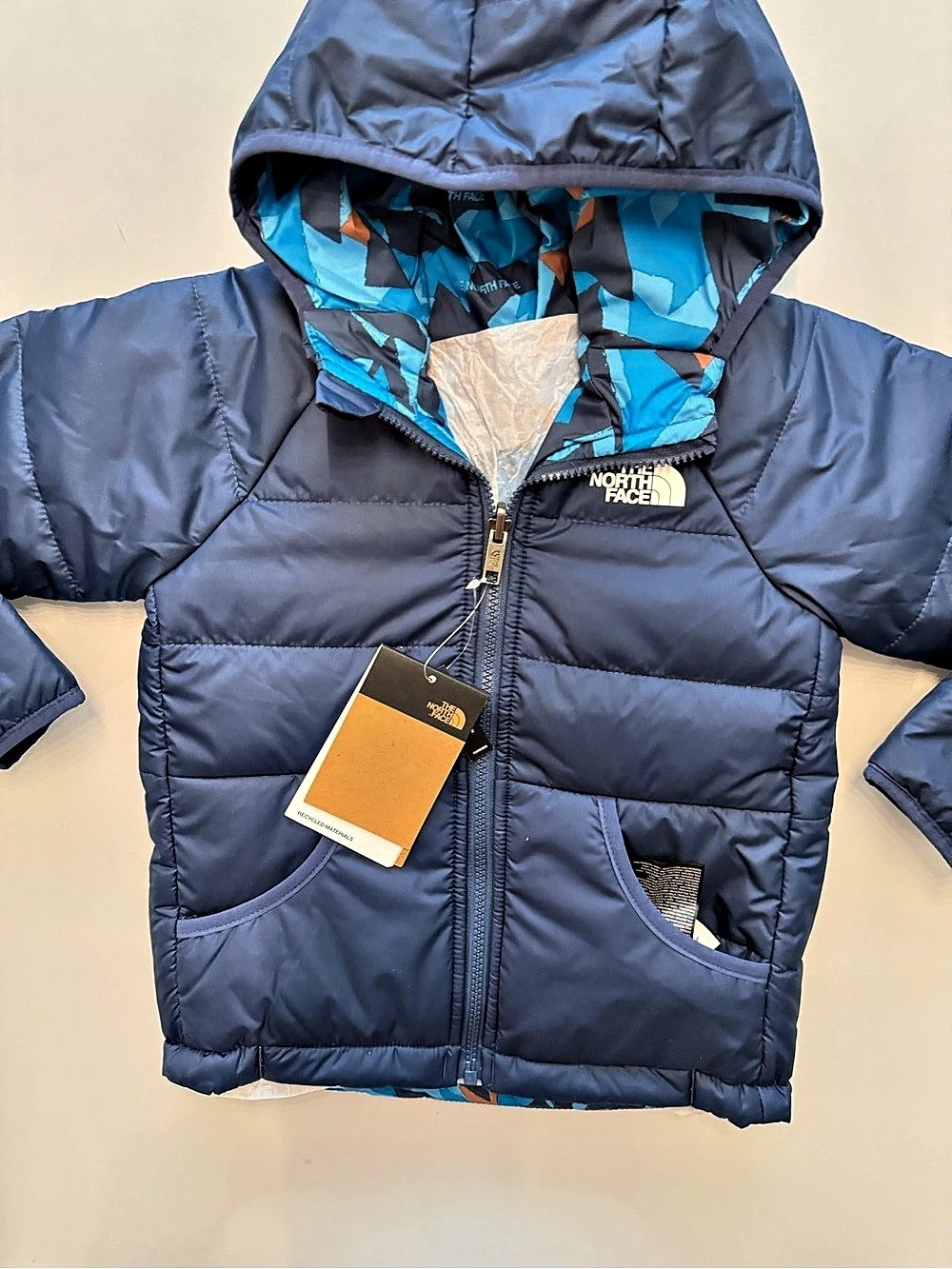 The North Face Kids' Reversible Perrito Jacket Reversible Puffer Jacket in Blue